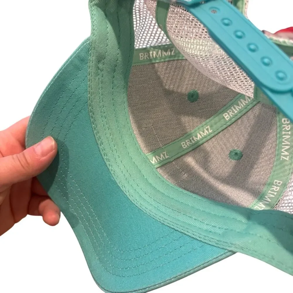 Brimmz Kids Trucker Hat SnapBack Cap Turquoise Blue Youth Small